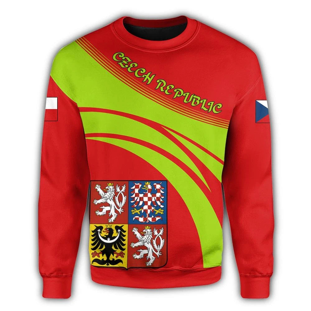 Czech Republic Coat Ofrms Sweatshirt Cricket Style RLT13 - Wonder Print Shop