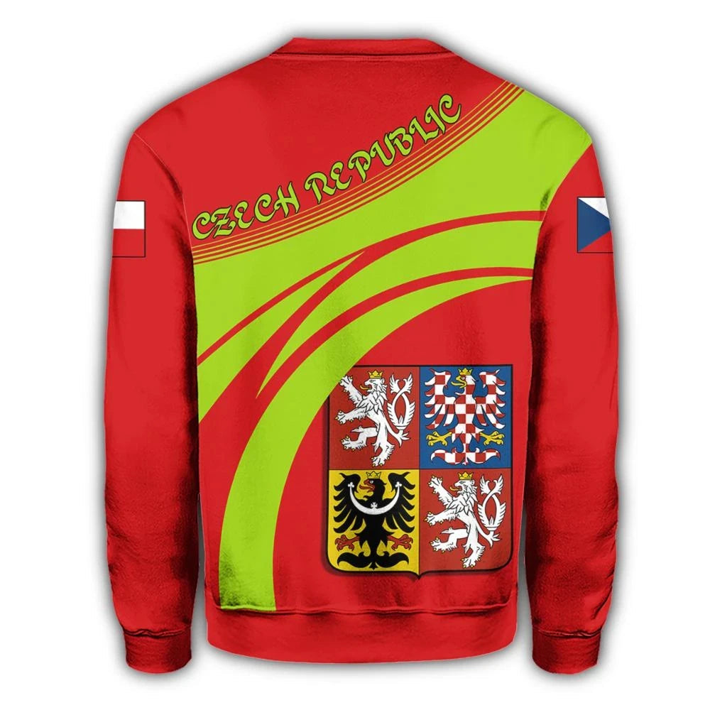 Czech Republic Coat Ofrms Sweatshirt Cricket Style RLT13 - Wonder Print Shop