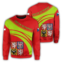 Czech Republic Coat Ofrms Sweatshirt Cricket Style RLT13 - Wonder Print Shop