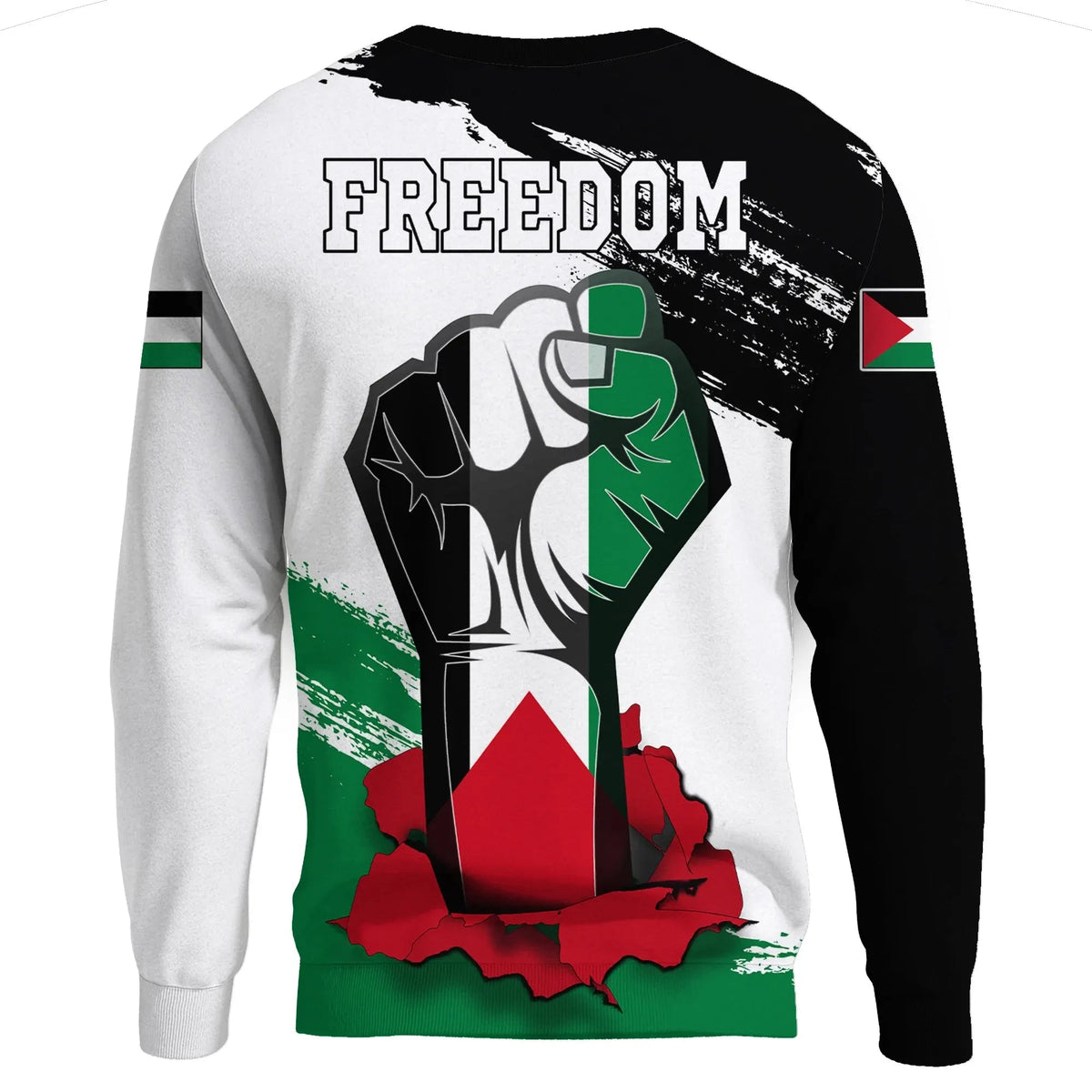Palestine Freedom Sweatshirts Flag and Map RLT13 - Wonder Print Shop