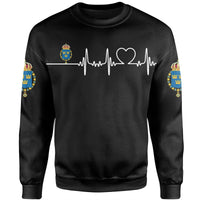 Sweden Sweatshirt Heartbeat RLT7 - Wonder Print Shop
