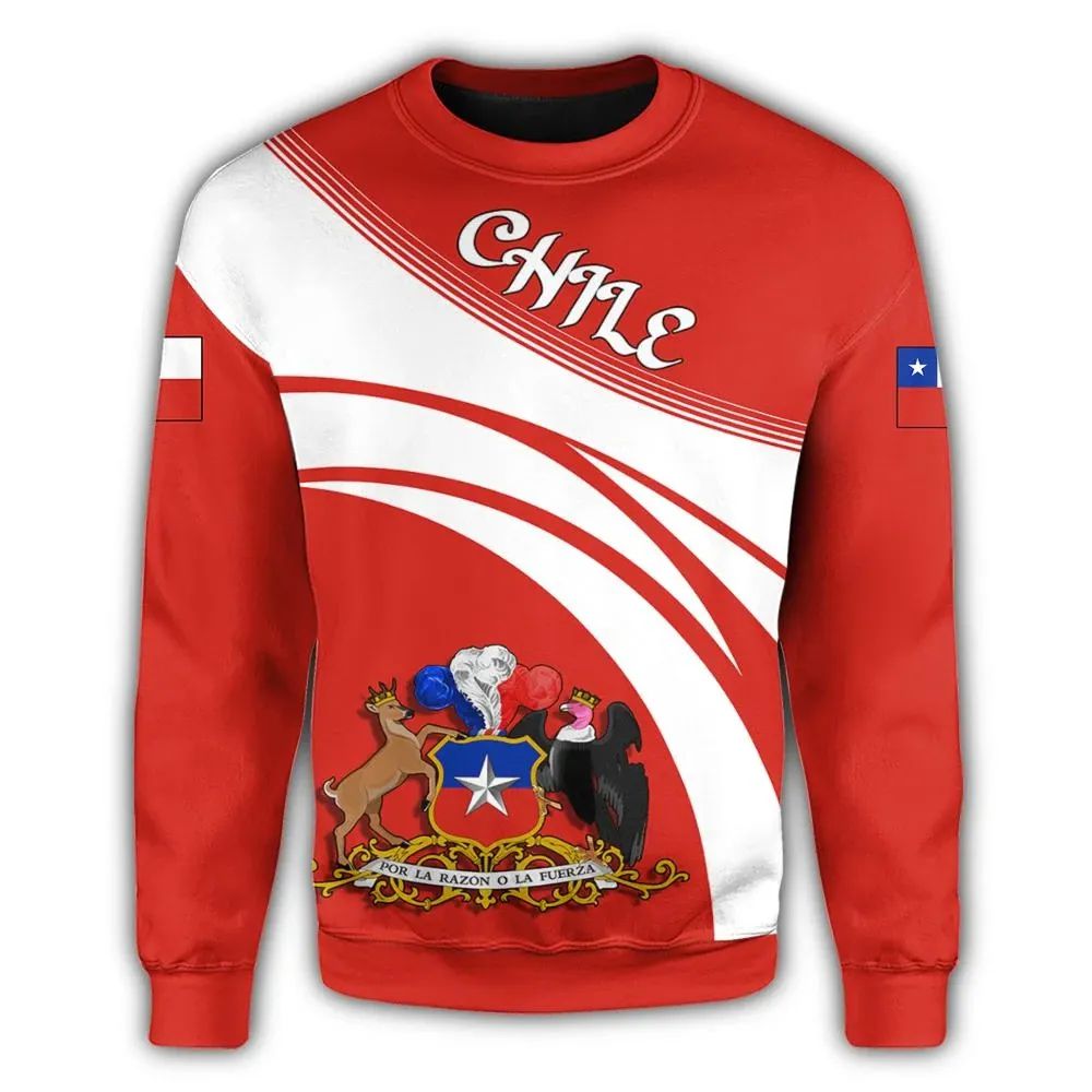 Chile Coat Of Arms Sweatshirt Cricket Style RLT7 - Wonder Print Shop