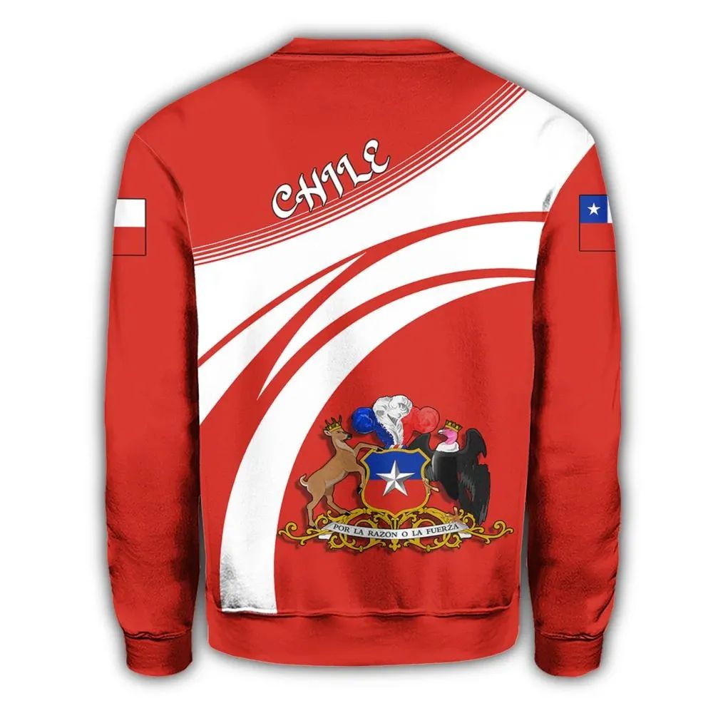 Chile Coat Of Arms Sweatshirt Cricket Style RLT7 - Wonder Print Shop