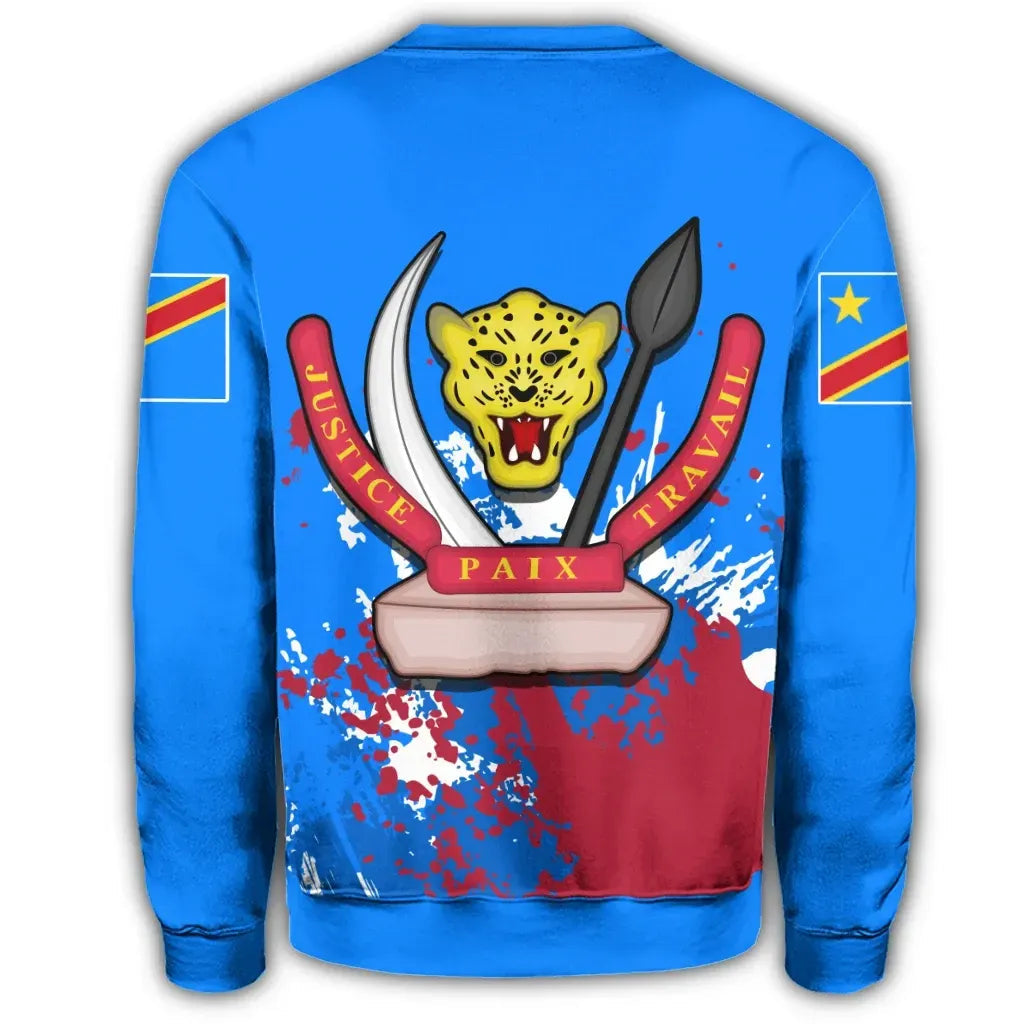 Democratic Reppublic Of Congo Coat Of Arms Sweatshirt Spaint Style RLT13 - Wonder Print Shop