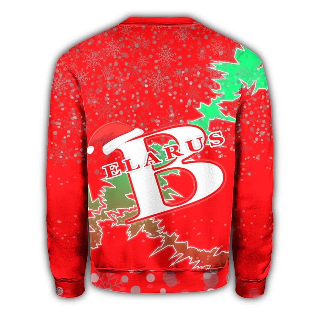 Belarus Christmas Coat Of Arms Sweatshirt X Style RLT6 - Wonder Print Shop