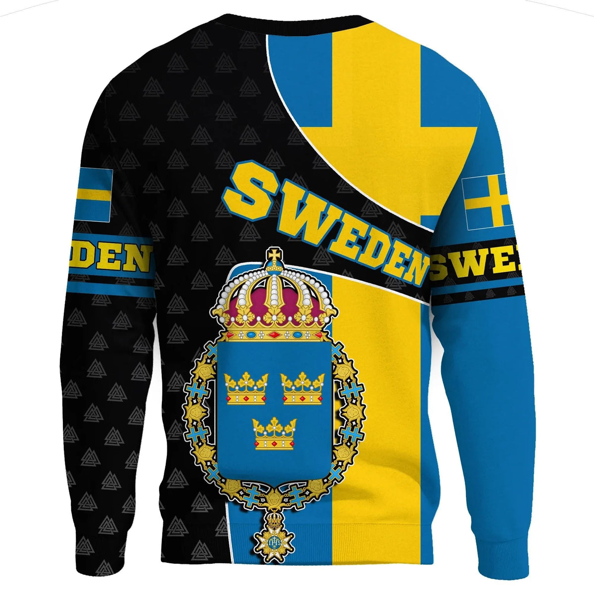 Sweden Sweatshirt Flag and Valknut Symbols RLT7 - Wonder Print Shop