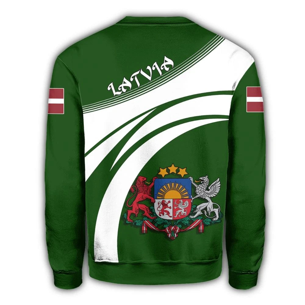 Latvia Coat Of Arms Sweatshirt Cricket Style RLT6 - Wonder Print Shop