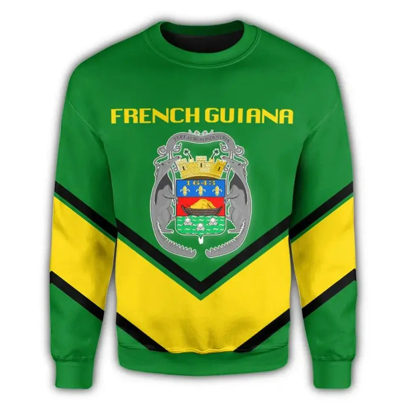 French Guiana Coat Of Arms Sweatshirt Lucian Style RLT8 - Wonder Print Shop
