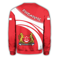 Singapore Coat Of Arms Sweatshirt Cricket Style RLT13 - Wonder Print Shop