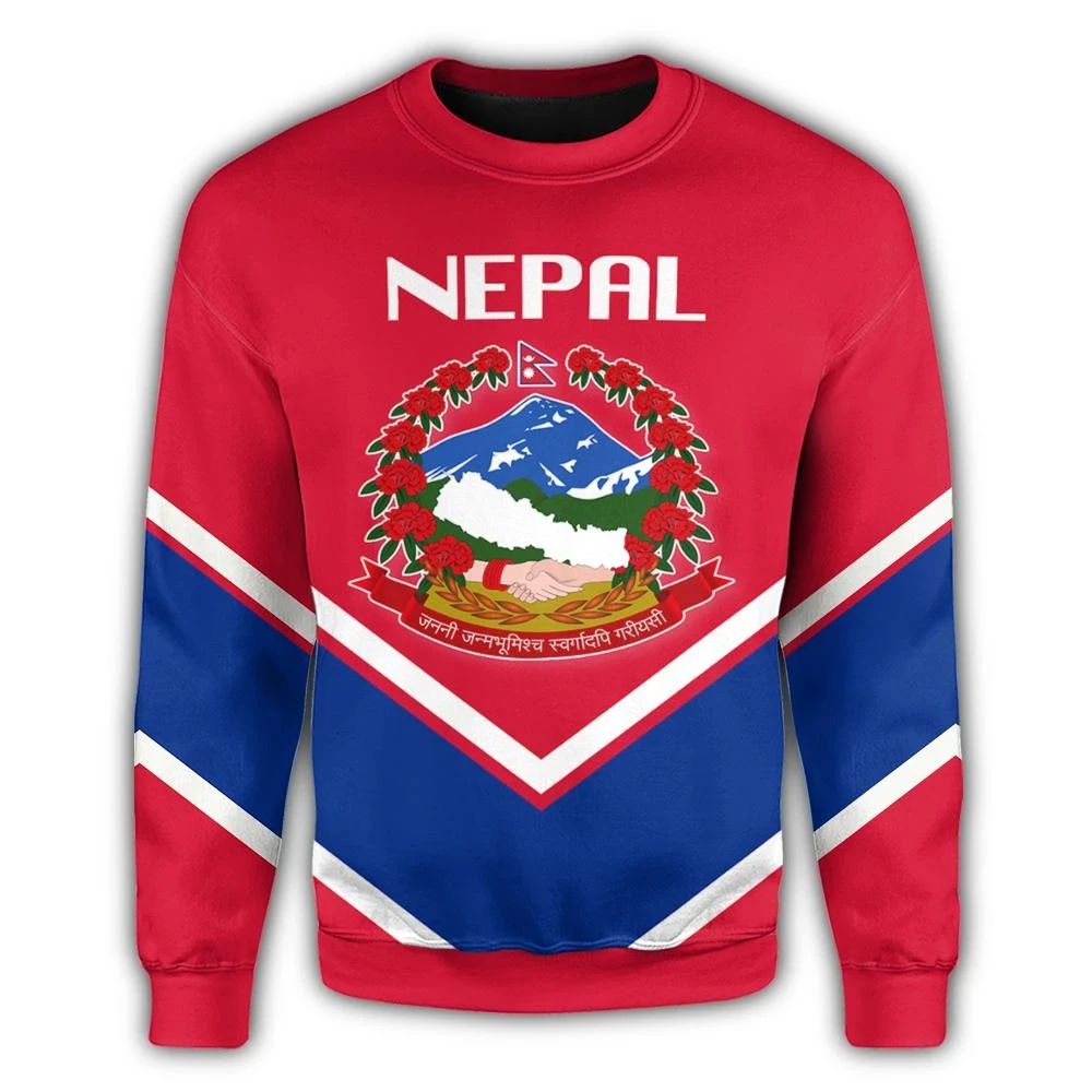 Nepal Coat Of Arms Sweatshirt Lucian Style RLT7 - Wonder Print Shop