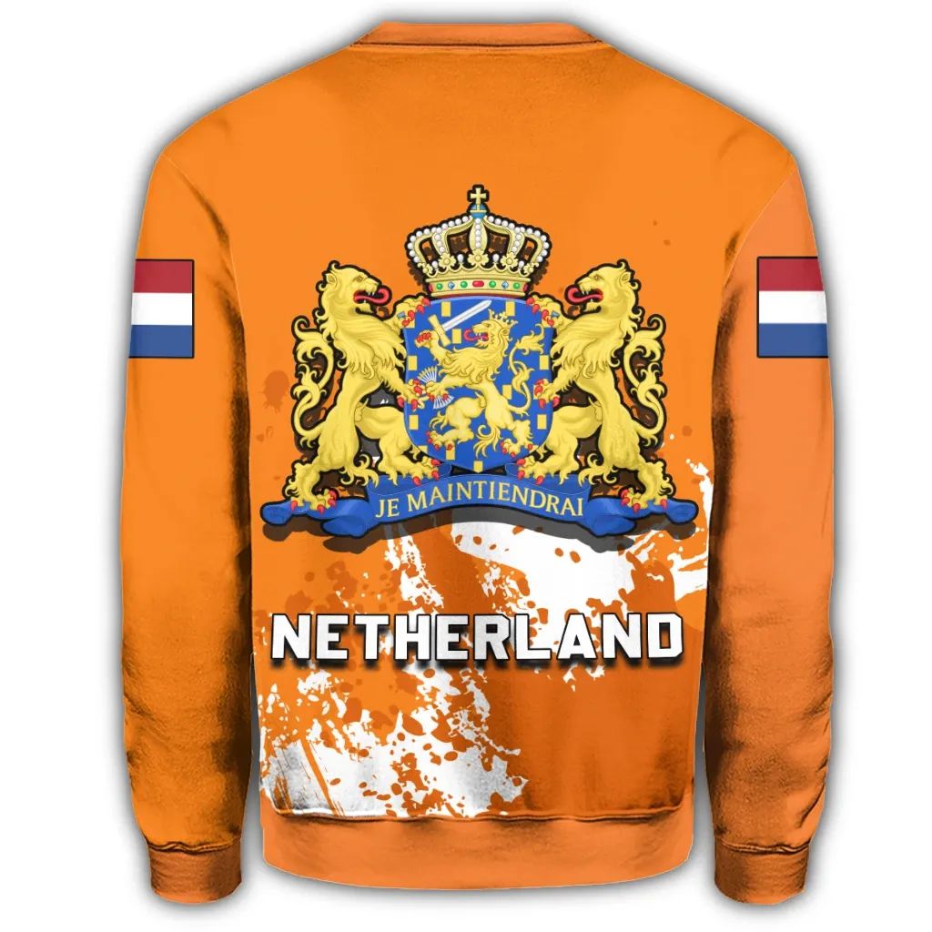 Netherland Coat Of Arms Sweatshirt Spaint Style RLT7 - Wonder Print Shop