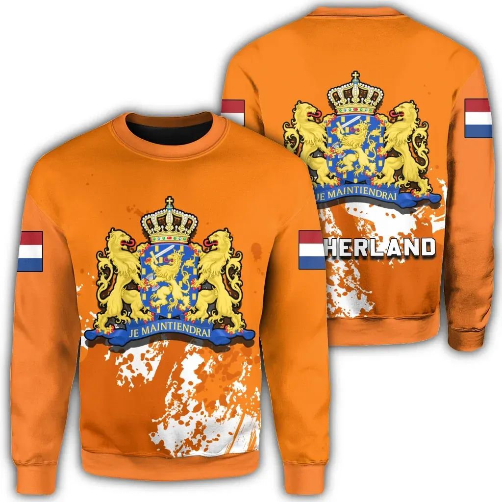 Netherland Coat Of Arms Sweatshirt Spaint Style RLT7 - Wonder Print Shop