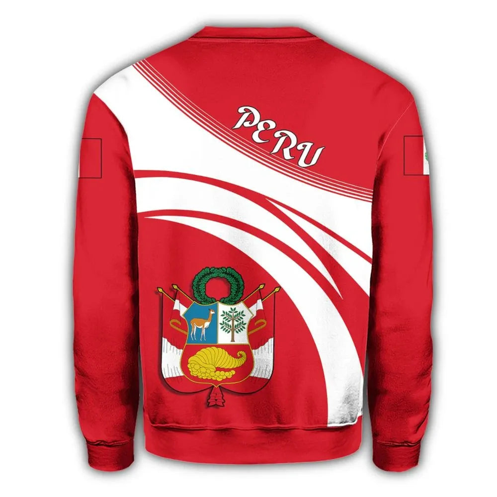 Peru Coat Of Arms Sweatshirt Cricket Style RLT7 - Wonder Print Shop