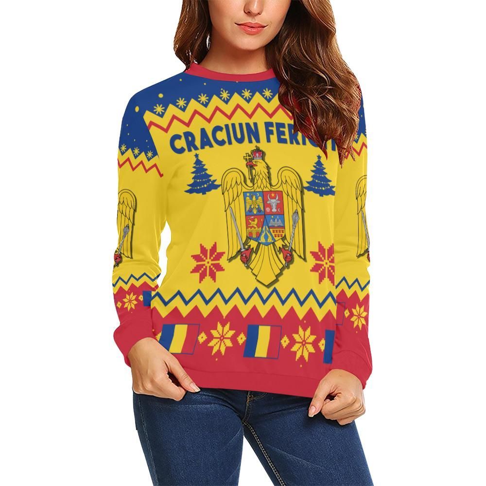 Romania Christmas Sweatshirt Eagle RLT13 - Wonder Print Shop