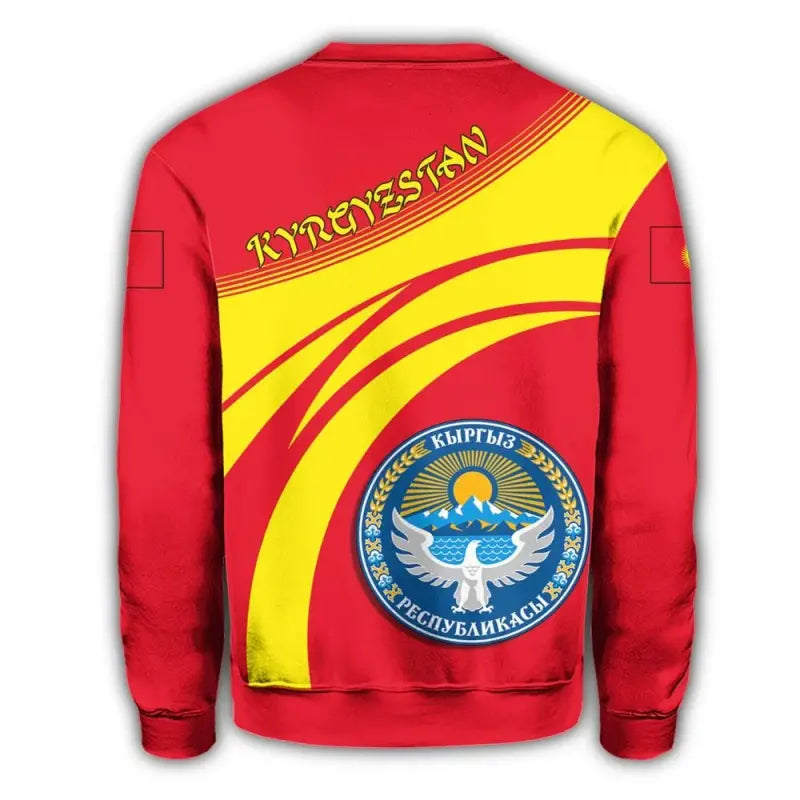 Kyrgyzstan Coat Of Arms Sweatshirt Cricket Style RLT8 - Wonder Print Shop