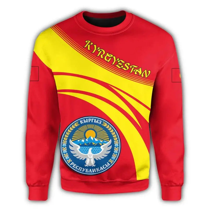 Kyrgyzstan Coat Of Arms Sweatshirt Cricket Style RLT8 - Wonder Print Shop