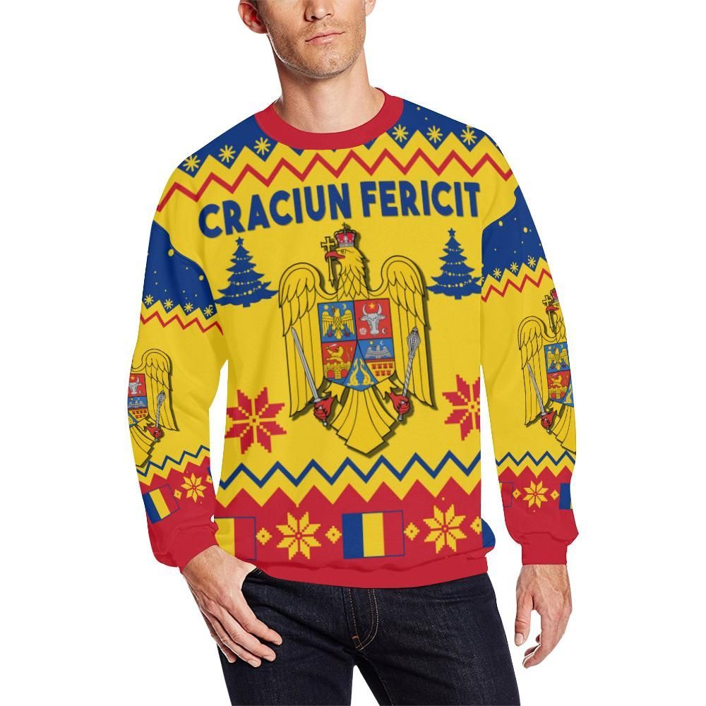 Romania Christmas Sweatshirt Eagle RLT13 - Wonder Print Shop