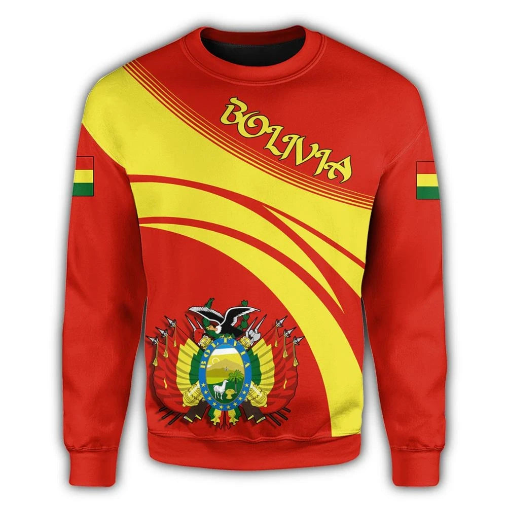 Bolivia Coat Of Arms Sweatshirt Cricket Style RLT6 - Wonder Print Shop