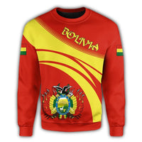 Bolivia Coat Of Arms Sweatshirt Cricket Style RLT6 - Wonder Print Shop