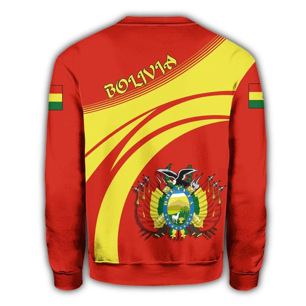 Bolivia Coat Of Arms Sweatshirt Cricket Style RLT6 - Wonder Print Shop