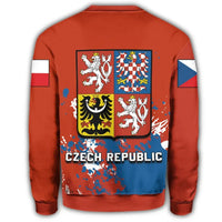 Czech Republic Coat Ofrms Sweatshirt Spaint Style RLT13 - Wonder Print Shop
