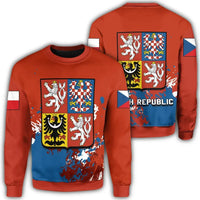 Czech Republic Coat Ofrms Sweatshirt Spaint Style RLT13 - Wonder Print Shop