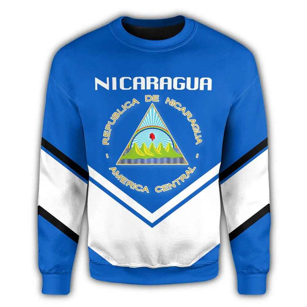 Nicaragua Coat Of Arms Sweatshirt Lucian Style RLT8 - Wonder Print Shop