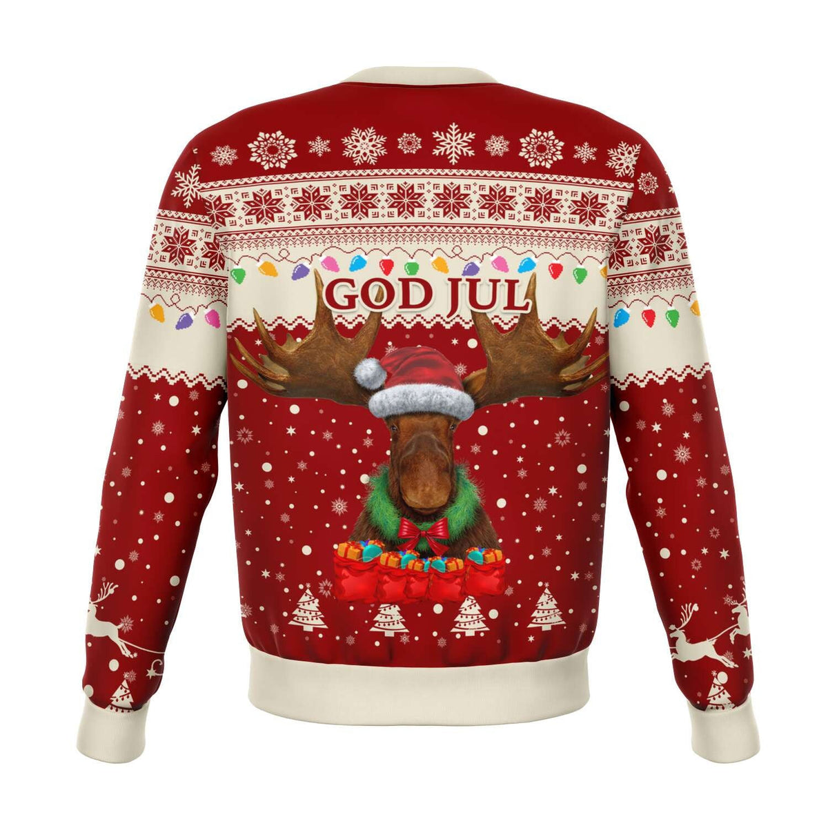 Sweden Christmas Sweatshirt Moose Red RLT7 - Wonder Print Shop