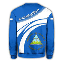 Nicaragua Coat Of Arms Sweatshirt Cricket Style RLT8 - Wonder Print Shop