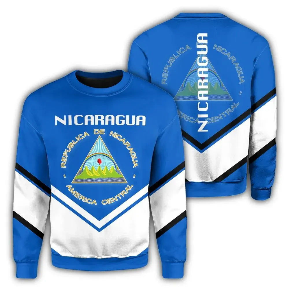Nicaragua Coat Of Arms Sweatshirt Lucian Style RLT8 - Wonder Print Shop