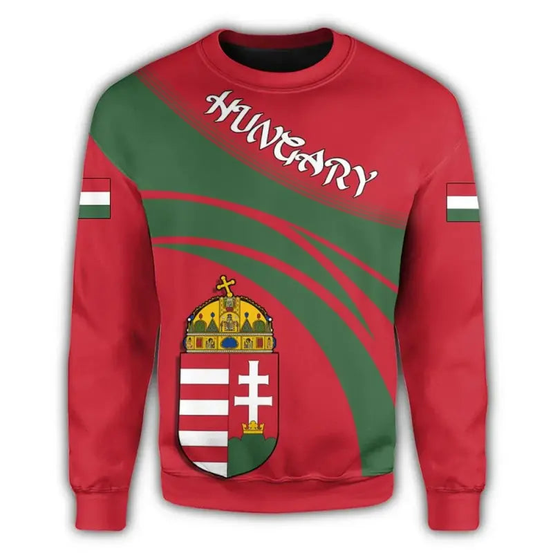 Hungary Coat Of Arms Sweatshirt Cricket Style RLT8 - Wonder Print Shop