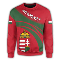 Hungary Coat Of Arms Sweatshirt Cricket Style RLT8 - Wonder Print Shop