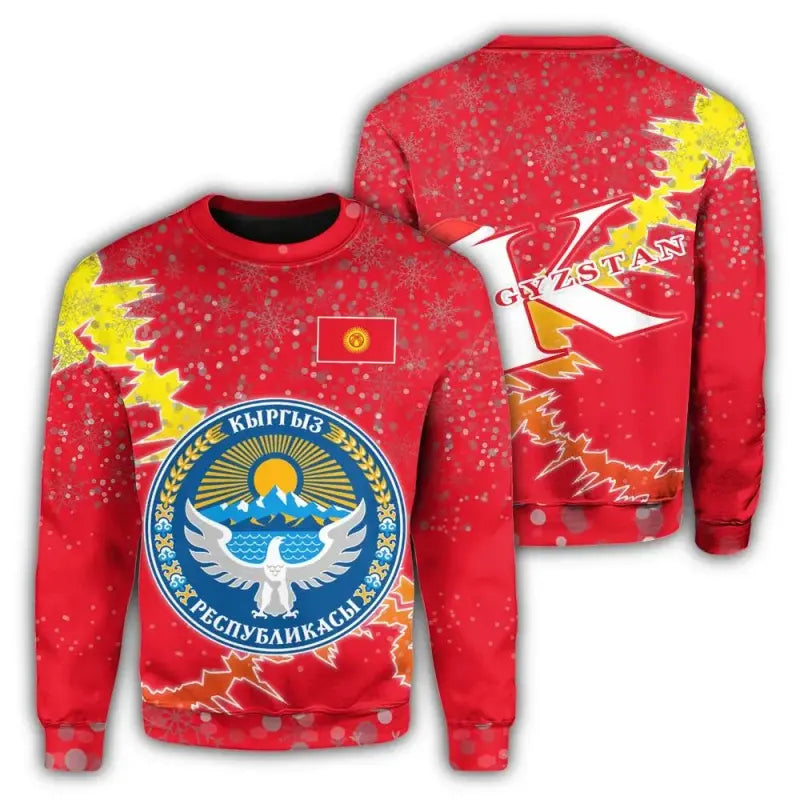 Kyrgyzstan Christmas Coat Of Arms Sweatshirt X Style RLT8 - Wonder Print Shop