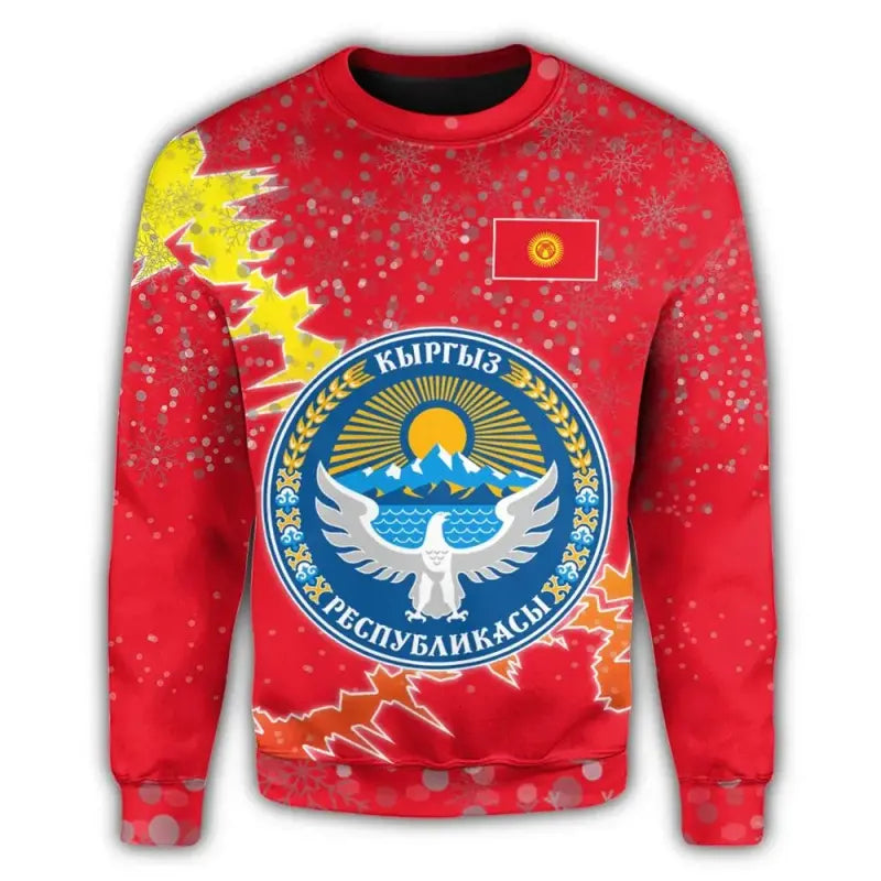 Kyrgyzstan Christmas Coat Of Arms Sweatshirt X Style RLT8 - Wonder Print Shop