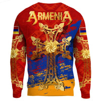 Armenia Khachkar, Armenian Cross Special Sweatshirt RLT8 - Wonder Print Shop