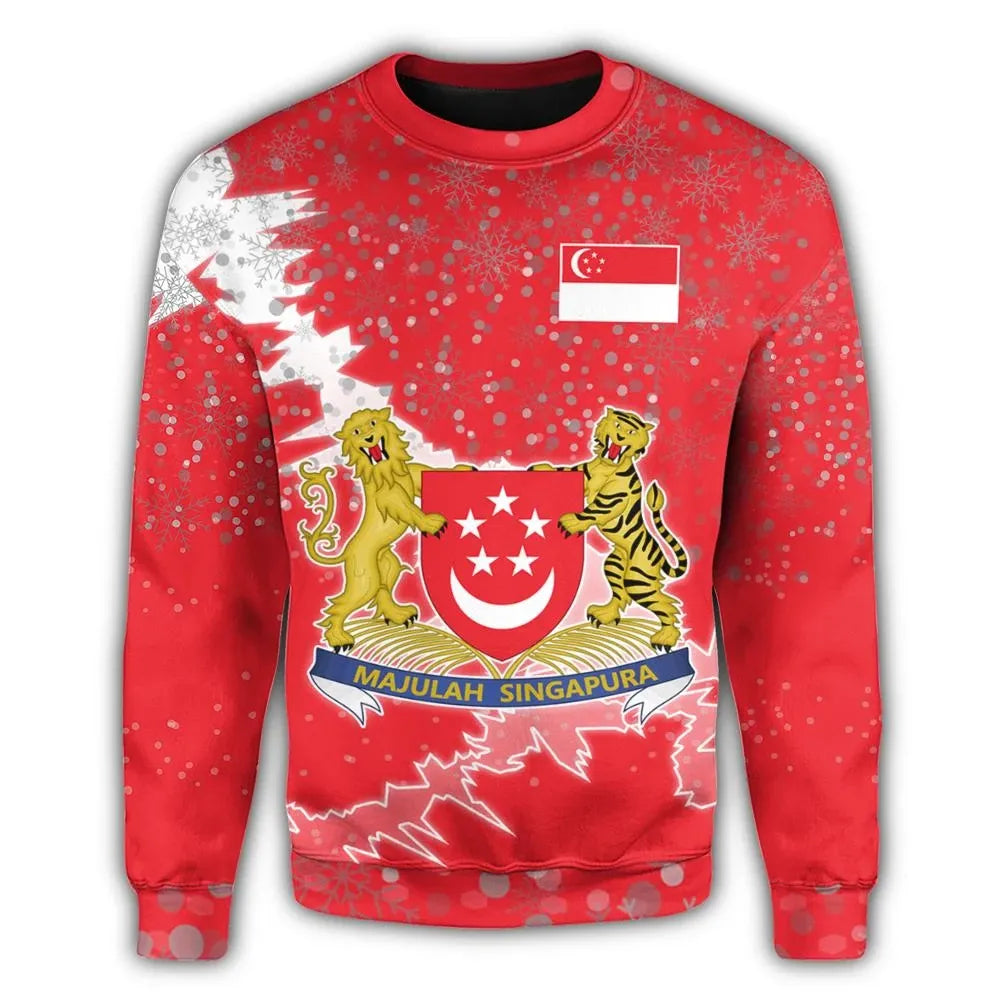 Singapore Christmas Coat Of Arms Sweatshirt X Style RLT13 - Wonder Print Shop