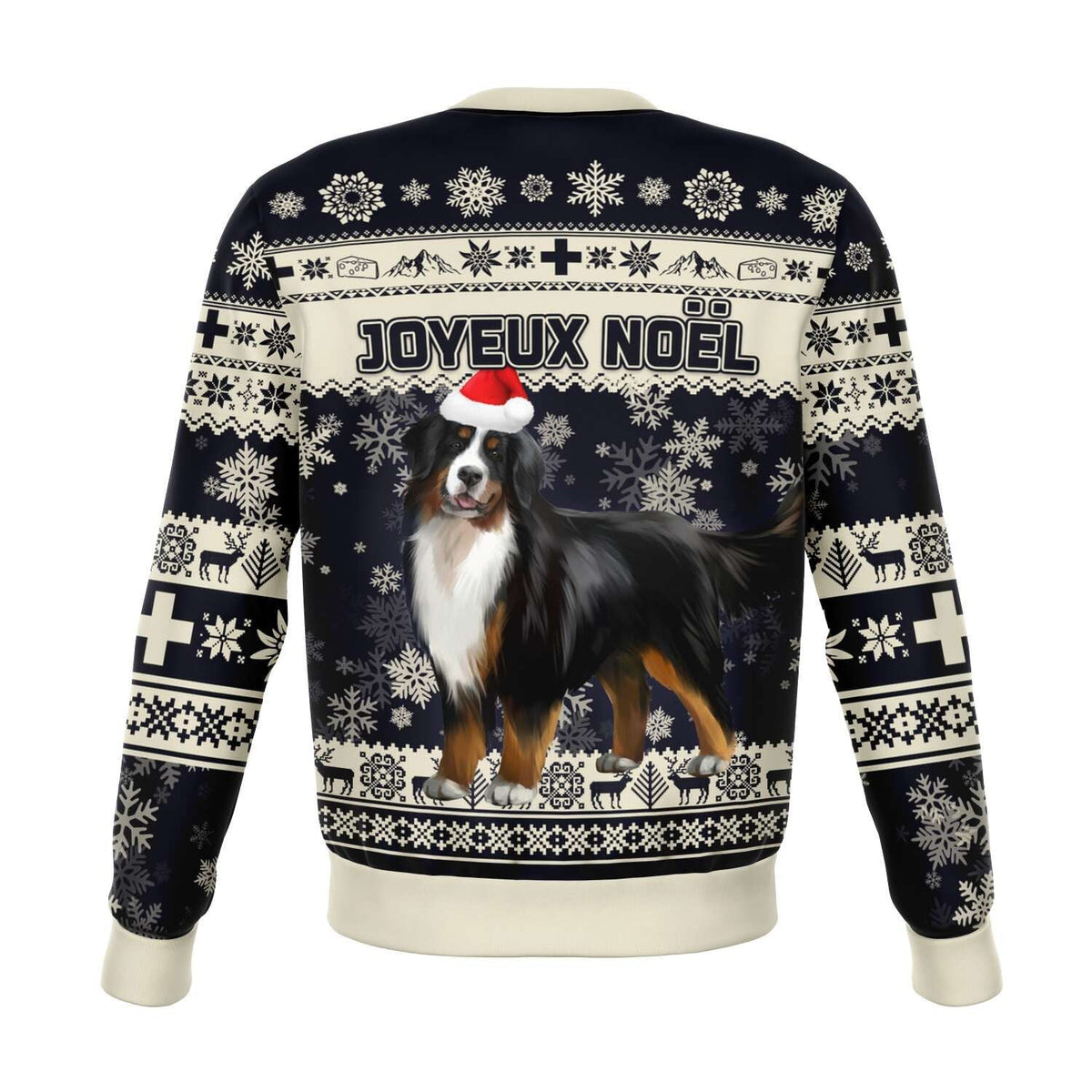 Switzerland Christmas Sweatshirt Bernese Mountain Dog Unique Navy RLT13 - Wonder Print Shop