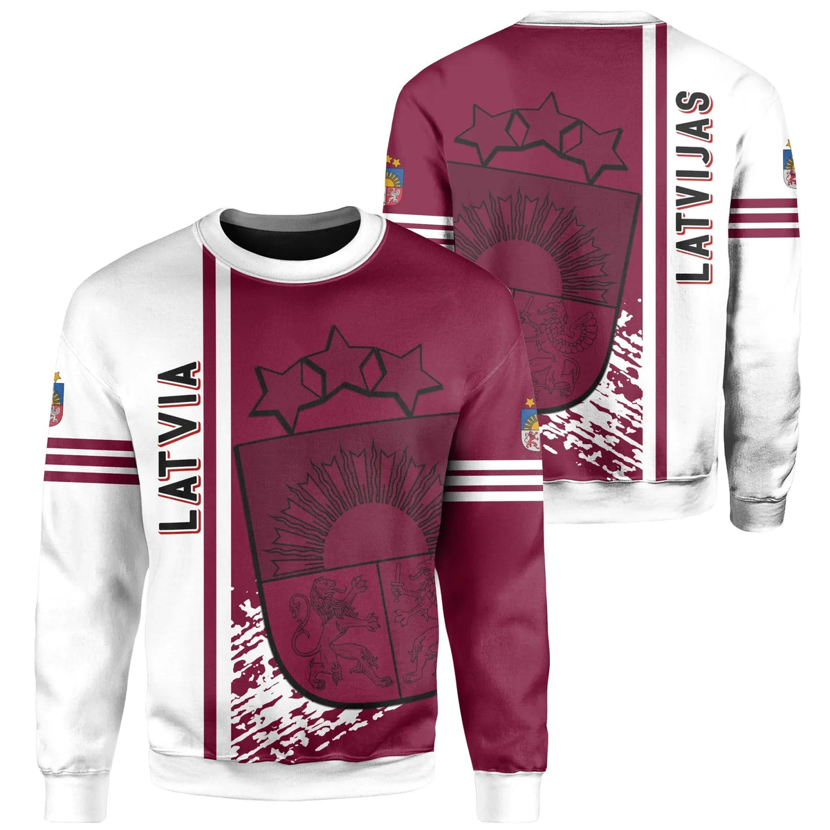 Latvia Sweatshirt - Quarter Style RLT6 - Wonder Print Shop