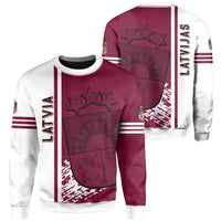 Latvia Sweatshirt - Quarter Style RLT6 - Wonder Print Shop