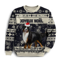 Switzerland Christmas Sweatshirt Bernese Mountain Dog Unique Navy RLT13 - Wonder Print Shop