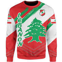 Lebanon Personalised Sweatshirt - Lebanon Flag Polygon Style24 RLT6 - Wonder Print Shop