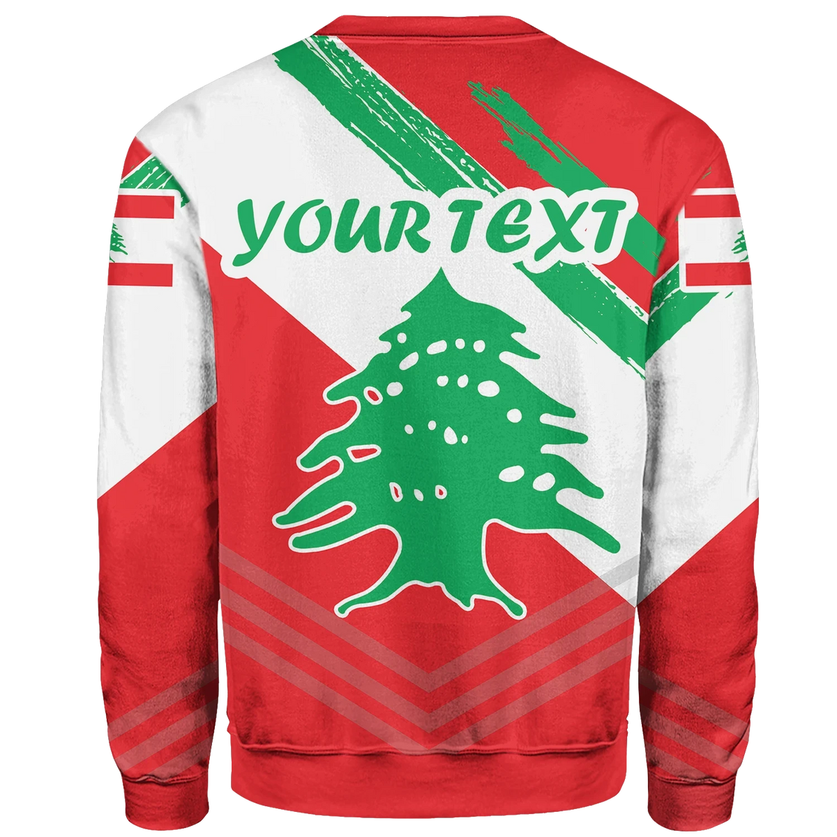Lebanon Personalised Sweatshirt - Lebanon Flag Polygon Style24 RLT6 - Wonder Print Shop