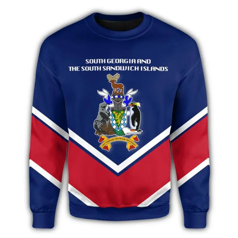 South Georgia and the South Sandwich Islands Coat Of Arms Sweatshirt Lucian Style RLT12 - Wonder Print Shop