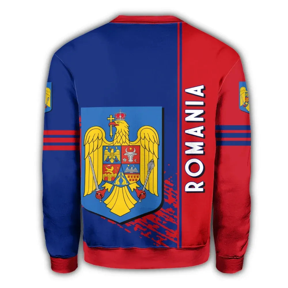 Romania Coat Of Arms Sweatshirt Quarter Style RLT13 - Wonder Print Shop