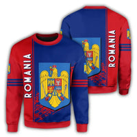Romania Coat Of Arms Sweatshirt Quarter Style RLT13 - Wonder Print Shop