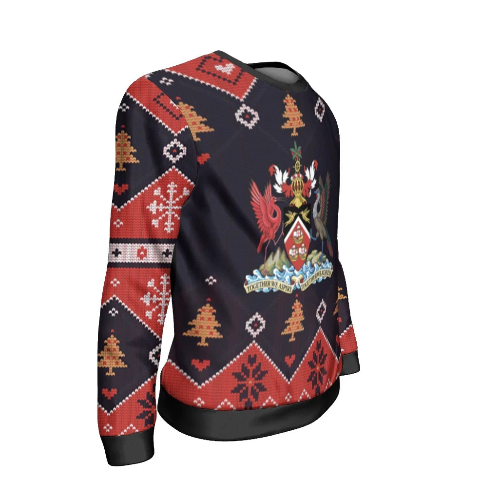 Trinidad and Tobago Christmas Sweatshirt Santa Claus Ho Ho Ho10 RLT6 - Wonder Print Shop