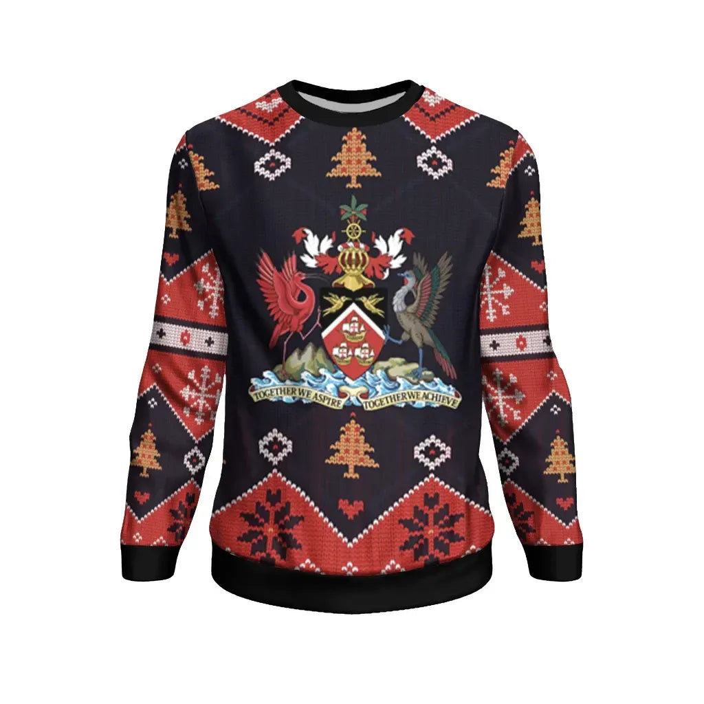 Trinidad and Tobago Christmas Sweatshirt Santa Claus Ho Ho Ho10 RLT6 - Wonder Print Shop