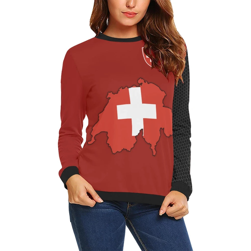 Switzerland Map Special Sweatshirt RLT13 - Wonder Print Shop