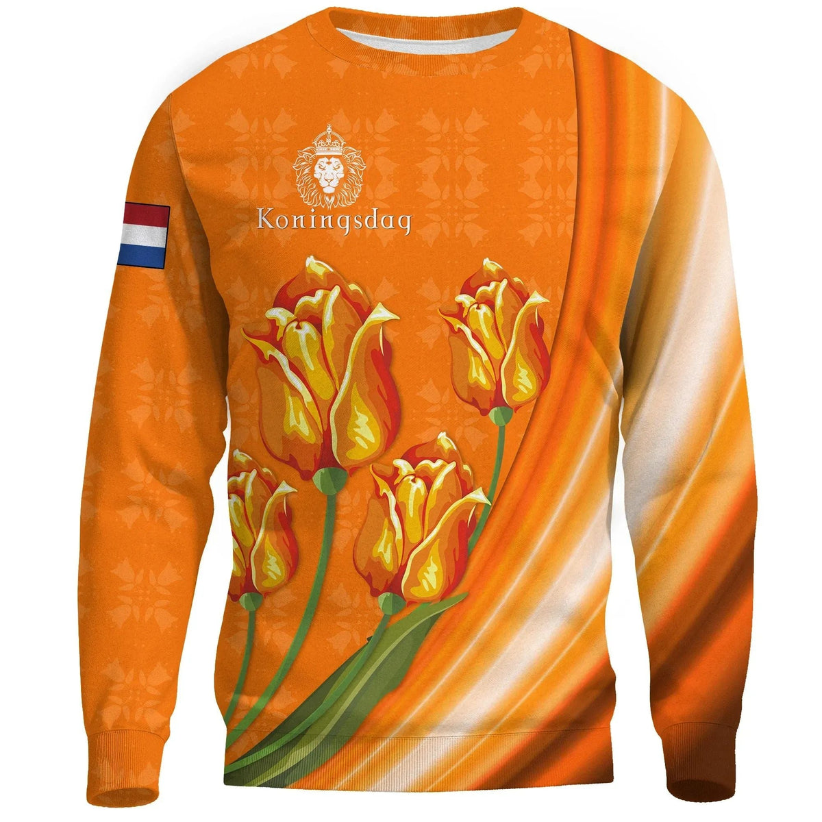 Netherlands Sweatshirt King's Day Tulip RLT7 - Wonder Print Shop