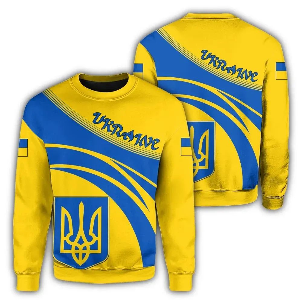 Ukraine Coat Of Arms Sweatshirt Cricket Style RLT7 - Wonder Print Shop